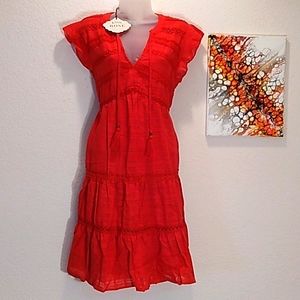 NWT! Knox Rose 'Strawberry Jam' Crochet  Tassel Dress